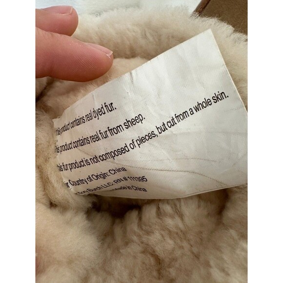 Tory Burch Shearling Leather Mid Calf Boots Gold Detail Fur Lined Women's 6.5 - Picture 7 of 13